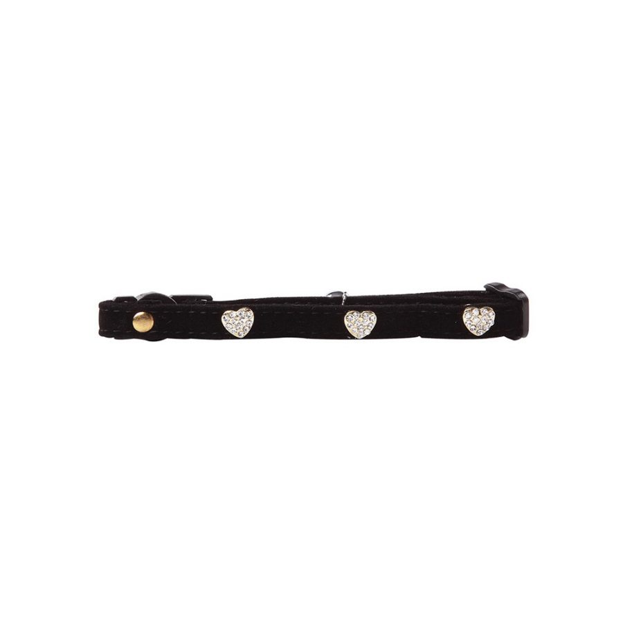 ANIMAL HOUSE HOSPITAL - PRODUCTS PAWISE CAT COLLAR DIAMOND HEART BLACK