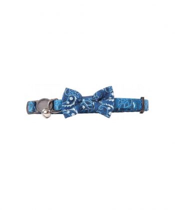 ANIMAL HOUSE HOSPITAL - PRODUCTS PAWISE CAT COLLAR WBOWKNOT BLUE