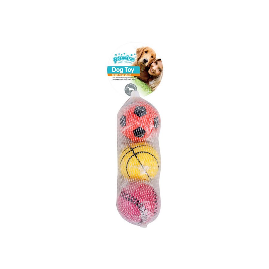 ANIMAL HOUSE HOSPITAL - PRODUCTS PAWISE SPONGE BALL PACK OF 3